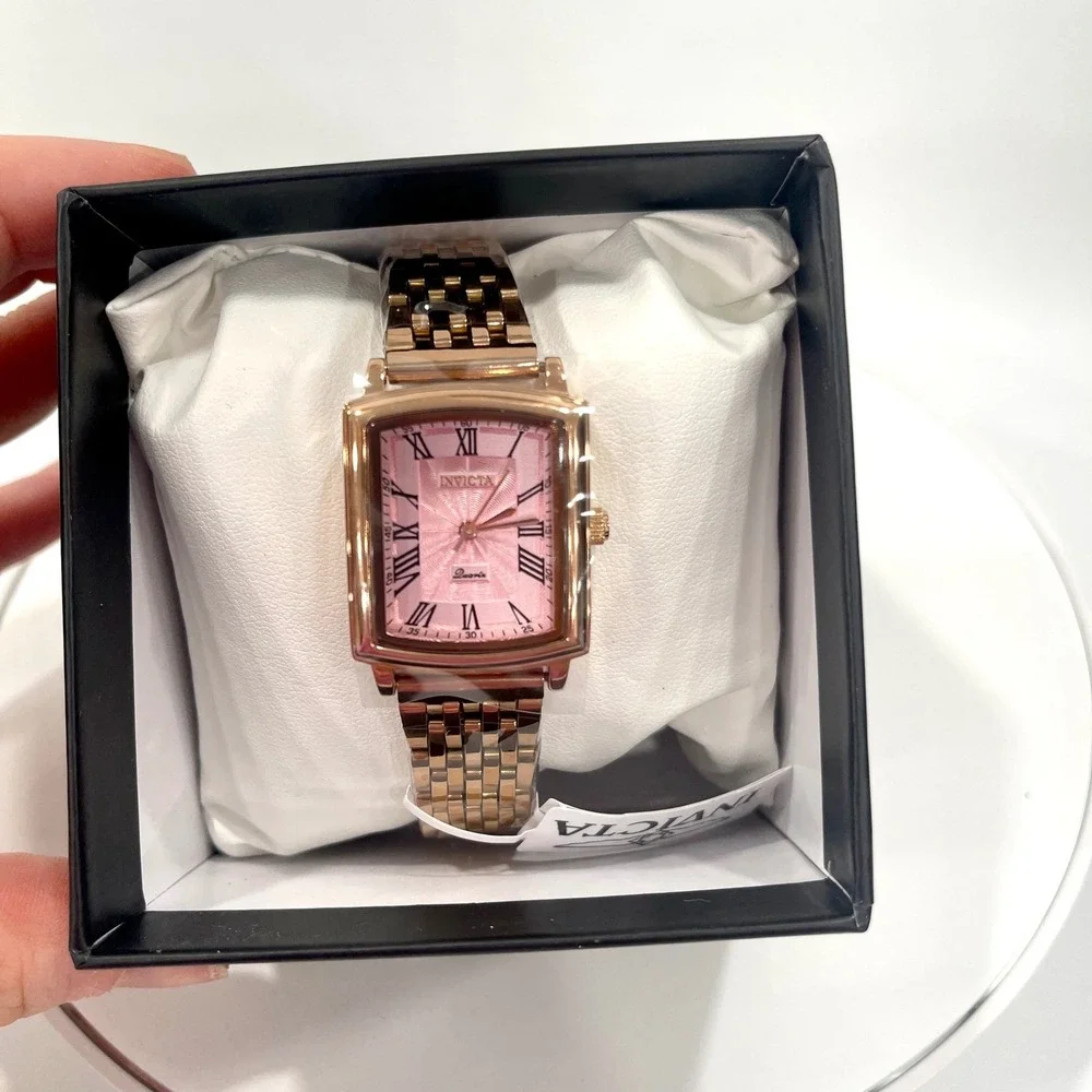 Invicta Celestial Ziya Womens Watch 69159 Rose Gold Pink Dial 25mm Rectangle New